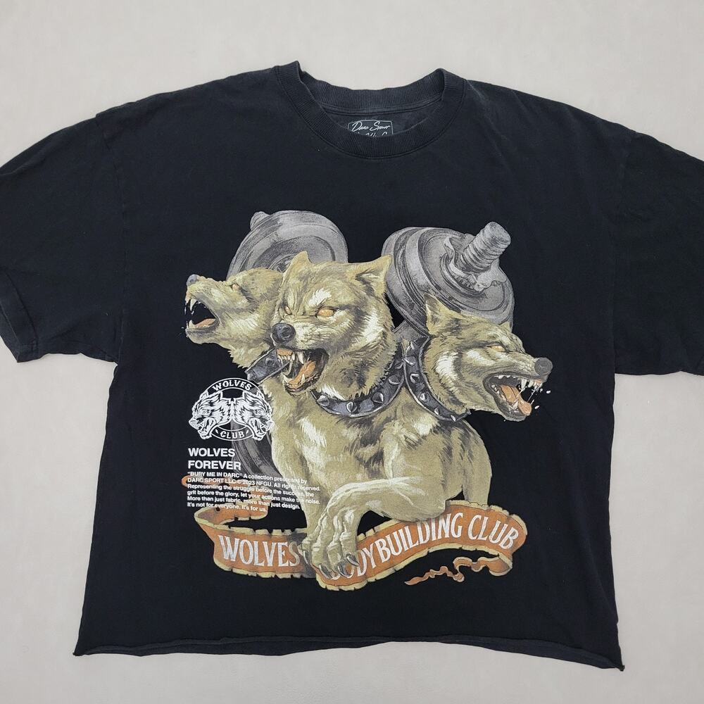 Darc Sport Wolves Club Large Limited Edition Black T Shirt Graphic
